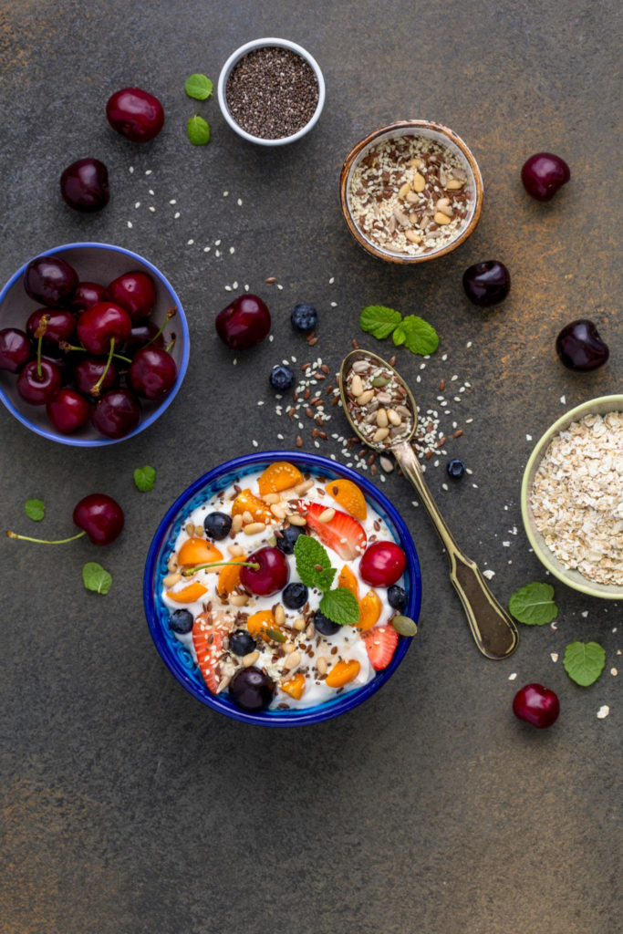 yogurt with fruits and honey